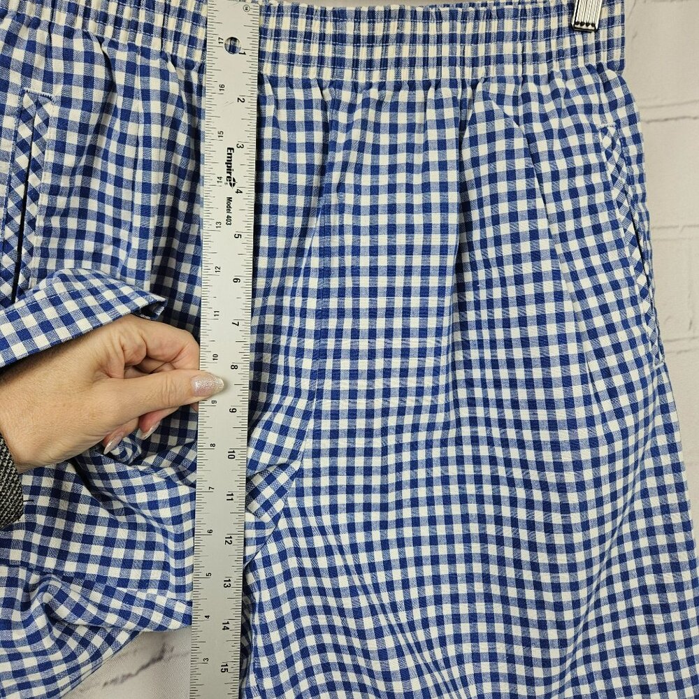 Koret Francisca Blue & White Gingham Elastic Waist Shorts M - Picture 8 of 9